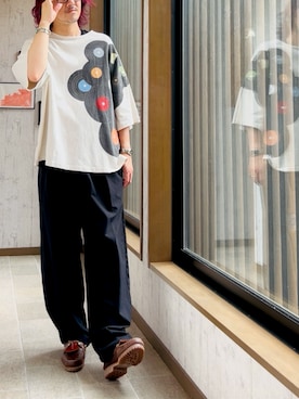 「アイテム（モカシン/デッキシューズ）」を使った、平さん（メンズ・175cm）の夏コーディネート