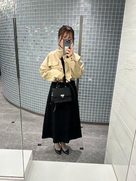 「RAY CASSIN（レイカズン）のアイテム（デニムジャケット）」を使った、e.さん（レディース・151cm）の春コーディネート