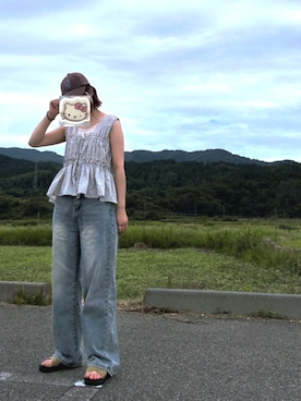 「SHAKA（シャカ）のアイテム」を使った、あきなさん（レディース・161cm）の夏コーディネート