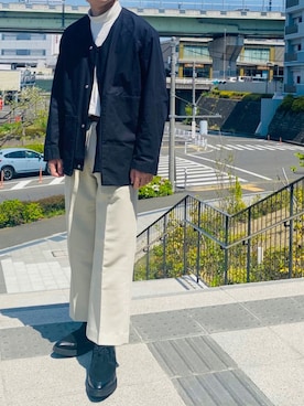 「my beautiful landlet（マイビューティフルランドレット）のアイテム（ブルゾン）」を使った、Hagiさん（メンズ・167cm）の秋コーディネート