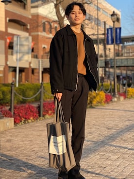 「BASISBROEK（バシスブルック）のアイテム（ジャケット/アウター）」を使った、Hagiさん（メンズ・167cm）の冬コーディネート