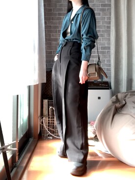 「ラバーブーツ」｜ぬ🥚さん（レディース・165cm）の冬コーディネート