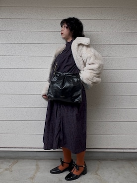 「アイテム（タイツ/ストッキング）」を使った、錦川さん（レディース・150cm）の冬コーディネート