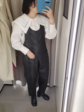 「ZARA（ザラ）のアイテム（オールインワン・サロペット）」を使った、akarinsさん（レディース・159cm）の冬コーディネート
