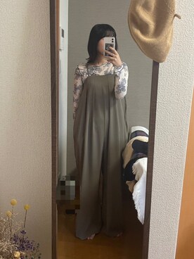 「select MOCA（セレクトモカ）のアイテム（オールインワン・サロペット）」を使った、ななさん（レディース・156cm）の夏コーディネート