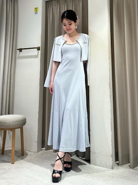 「ROYAL PARTY（ロイヤルパーティー）の【UVカット】チェーントリミングUVカットカーディガン（カーディガン/ボレロ、ブルー系）」を使った、ROYALPARTYさん（レディース・158cm）の春コーディネート