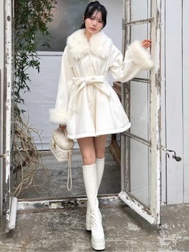 「アイテム（ポンチョ）」を使った、ROYALPARTYさん（レディース・157cm）の秋コーディネート