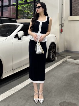 「ROYAL PARTY（ロイヤルパーティー）のアイテム（ショルダーバッグ）」を使った、ROYALPARTYさん（レディース・161cm）の春コーディネート
