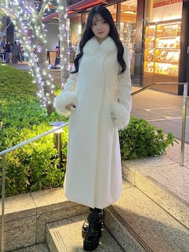 「ROYAL PARTY（ロイヤルパーティー）のアイテム（その他アウター）」を使った、ROYALPARTYさん（レディース・157cm）の冬コーディネート