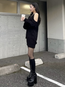 「ニットワンピース」｜ROYALPARTYさん（レディース・161cm）の冬コーディネート