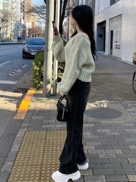 「ROYAL PARTY（ロイヤルパーティー）のアイテム（ニット/セーター）」を使った、ROYALPARTYさん（レディース・157cm）の冬コーディネート