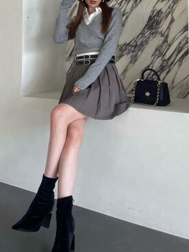 「ROYAL PARTY（ロイヤルパーティー）のアイテム（ニット/セーター）」を使った、ROYALPARTYさん（レディース・163cm）の秋コーディネート