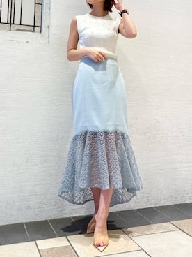 「ROYAL PARTY（ロイヤルパーティー）のアイテム（ニット/セーター）」を使った、ROYALPARTYさん（レディース・155cm）の夏コーディネート