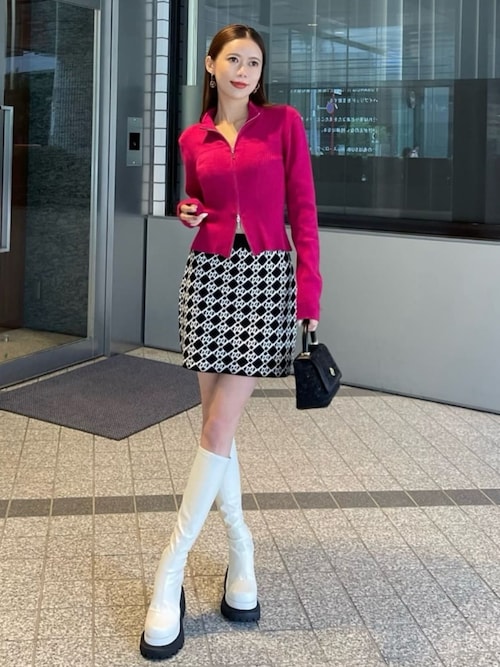 ROYAL PARTY（ロイヤルパーティー） スカート ロゴ総柄ニットミニ