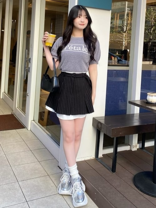 ROYAL PARTY スカート レイヤード風ストライプラインストーン ROYAL PARTY スカート レイヤード風ストライプラインストーン