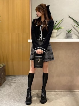 「ROYAL PARTY（ロイヤルパーティー）のアイテム（カーディガン/ボレロ）」を使った、ROYALPARTYさん（レディース・160cm）の冬コーディネート