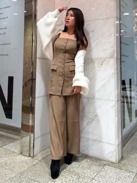 「アイテム（つなぎ/オールインワン）」を使った、ROYALPARTYさん（レディース・155cm）の秋コーディネート