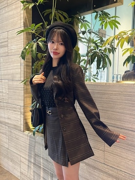 「ミニスカート」｜「アイテム（その他アウター）」を使った、ROYALPARTYさん（レディース・157cm）の夏コーディネート
