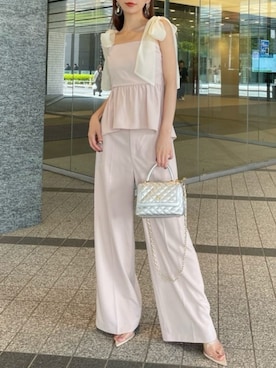 「ぺプラムトップス」｜「アイテム（その他シューズ）」を使った、ROYALPARTYさん（レディース・163cm）の夏コーディネート