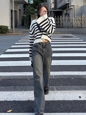 「ROYAL PARTY（ロイヤルパーティー）のアイテム（ニット/セーター）」を使った、ROYALPARTYさん（レディース・161cm）の冬コーディネート