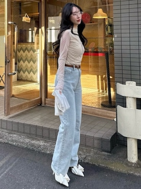 「ROYAL PARTY（ロイヤルパーティー）のアイテム（デニムパンツ）」を使った、ROYALPARTYさん（レディース・167cm）の冬コーディネート