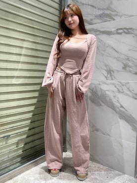 「アイテム（アンサンブル、ピンク系）」を使った、ROYALPARTYさん（レディース・157cm）の夏コーディネート