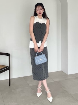 「タイトスカート」｜「アイテム（ベスト、グレー系）」を使った、ROYALPARTYさん（レディース・167cm）の夏コーディネート