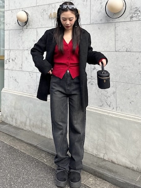 「ROYAL PARTY（ロイヤルパーティー）のアイテム（カーディガン/ボレロ）」を使った、ROYALPARTYさん（レディース・161cm）の冬コーディネート
