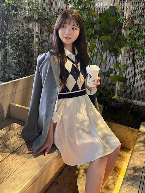 ROYAL PARTY（ロイヤルパーティー） シャツワンピース アーガイル