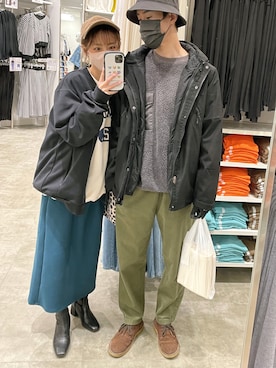 「GRL（グレイル）のアイテム（スウェット）」を使った、ちぃさん（レディース・150cm）の冬コーディネート