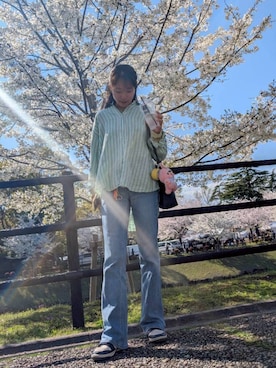 「SOMETHING（サムシング）のアイテム」を使った、ゆづさん（レディース・160cm）の春コーディネート