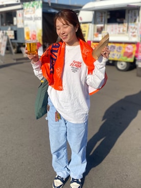 「Wrangler（ラングラー）のアイテム（パンツ）」を使った、ゆづさん（レディース・160cm）の春コーディネート