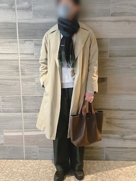 「アイテム（トレンチコート）」を使った、Piさん（メンズ・178cm・30代）の冬コーディネート