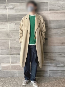 「アイテム（トレンチコート）」を使った、Piさん（メンズ・178cm・30代）の冬コーディネート
