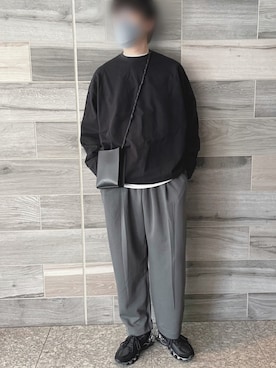 「Graphpaper（グラフペーパー）のアイテム（スウェット）」を使った、Piさん（メンズ・178cm）の春コーディネート
