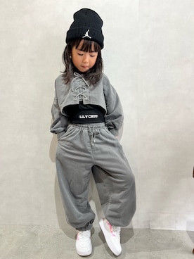 「NIKE（ナイキ）のアイテム（帽子）」を使った、ほっぺちゃんさん（キッズ・120cm）の冬コーディネート