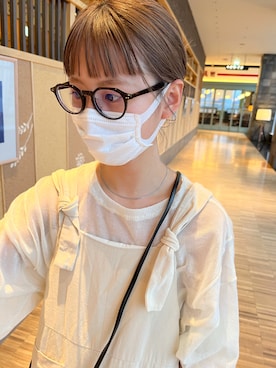 「アイテム（オールインワン・サロペット、ホワイト系）」を使った、えぐっちょさん（レディース・155cm）の春コーディネート