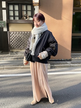 「Kastane」｜「アイテム（ブルゾン）」を使った、えぐっちょさん（レディース・155cm）の秋コーディネート