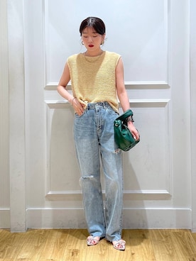 「アイテム（ニット/セーター）」を使った、mahoさん（レディース・162cm・20代）の夏コーディネート