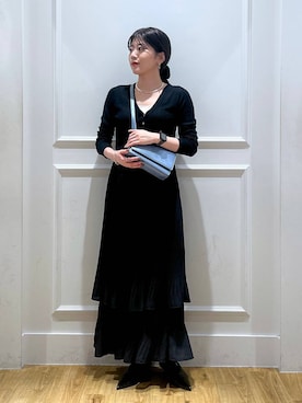 「A part by（アパートバイ）のスクエアミニショルダー（ショルダーバッグ）」を使った、mahoさん（レディース・162cm）の秋コーディネート