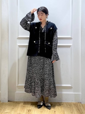 「A part by（アパートバイ）のアイテム（ベスト）」を使った、mahoさん（レディース・162cm）の秋コーディネート