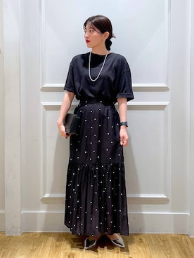 「A part by（アパートバイ）のスクエアミニショルダー（ショルダーバッグ）」を使った、mahoさん（レディース・162cm）の夏コーディネート