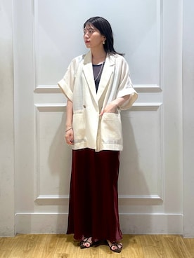 「A part by（アパートバイ）のアイテム（ジャケット/アウター）」を使った、mahoさん（レディース・162cm）の夏コーディネート