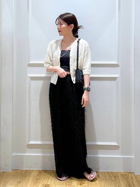 「A part by（アパートバイ）のスクエアミニショルダー（ショルダーバッグ）」を使った、mahoさん（レディース・162cm）の夏コーディネート