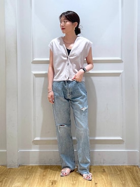「アイテム（ベスト）」を使った、mahoさん（レディース・162cm・20代）の夏コーディネート