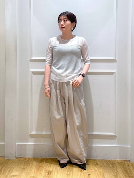 「アイテム（ニット/セーター）」を使った、mahoさん（レディース・162cm・20代）の夏コーディネート