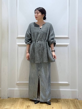 「アイテム（デニムスカート）」を使った、mahoさん（レディース・162cm・20代）の秋コーディネート