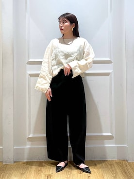 「A part by（アパートバイ）のルーズデニム（デニムパンツ）」を使った、mahoさん（レディース・162cm）の春コーディネート