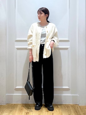 「A part by（アパートバイ）のスクエアミニショルダー（ショルダーバッグ）」を使った、mahoさん（レディース・162cm）の秋コーディネート