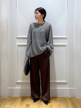 「ドットエスティ秋コーデ」｜「アイテム（スラックス）」を使った、mahoさん（レディース・162cm）の秋コーディネート